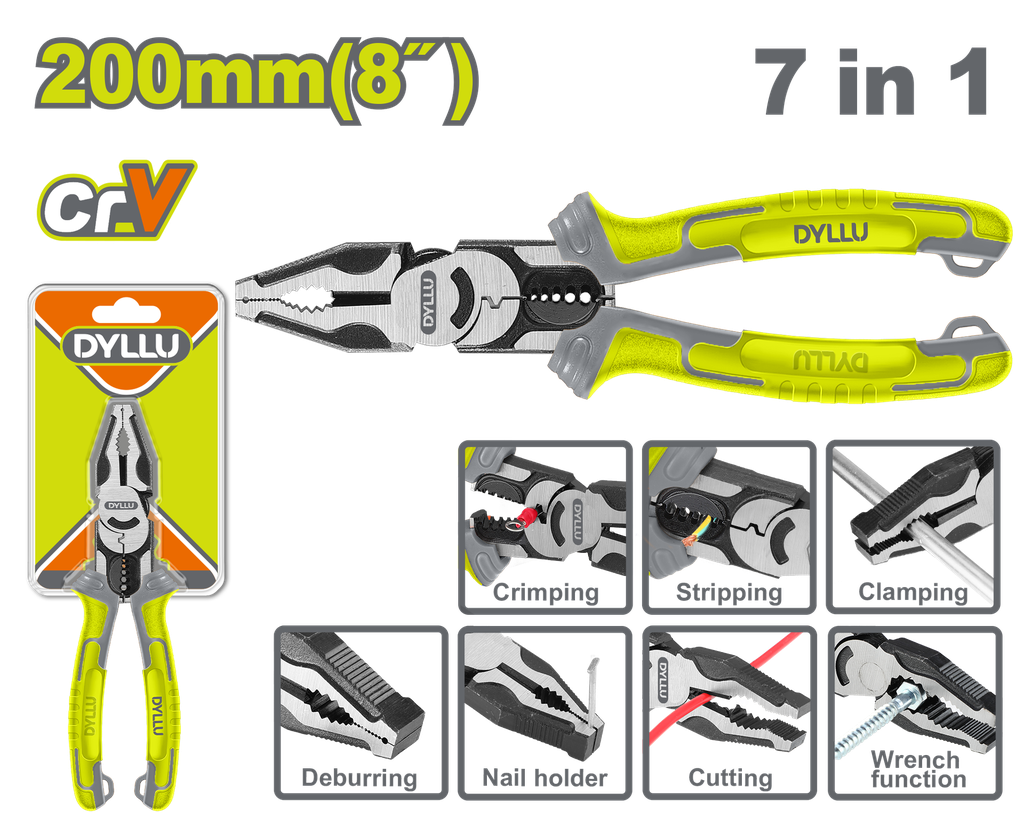 ALICATE 8 " MULTIFUNCIONAL CROMO VANADIUM DYLLU (DTPL1778)