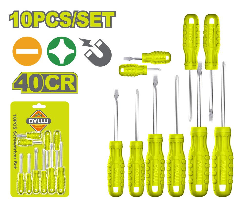 JUEGO DESTORNILLADORES X 8 PZS  PUNTA IMANTADA DYLLU (DTSS2410)