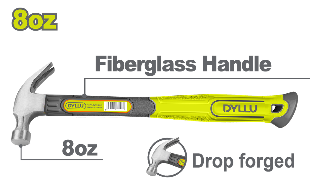 MARTILLO  8OZ MANGO FIBRA DE VIDRIO DYLLU (DTHM3308)