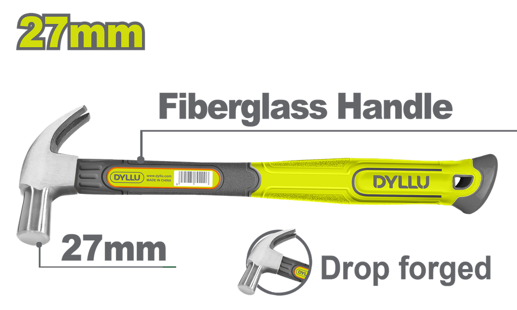 MARTILLO 27MM MANGO FIBRA DE VIDRIO  DYLLU (DTHM3327)