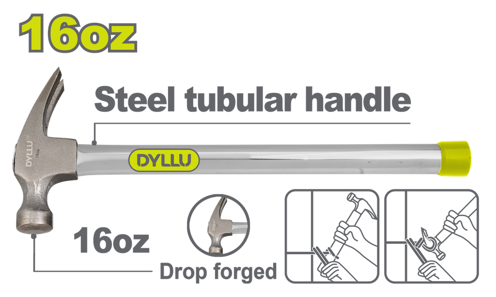 MARTILLO 16OZ  MANGO  DE ACERO DYLLU (DTHM336G)