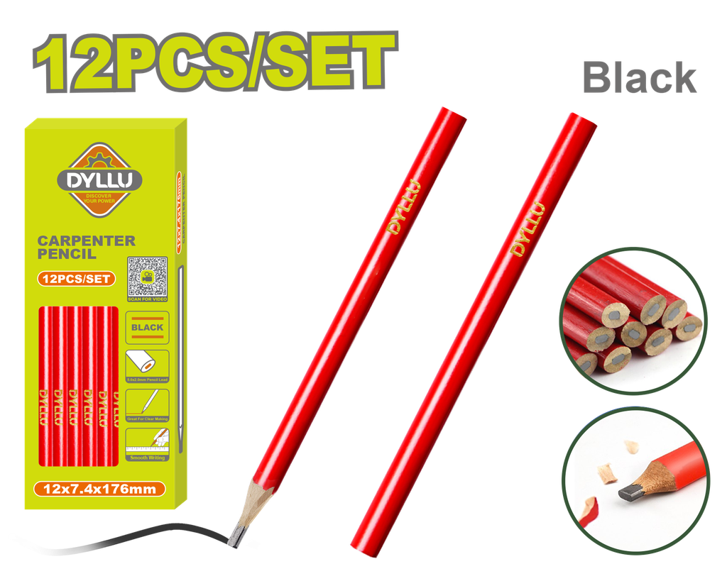 LÁPIZ CARPINTERO ROJO 720° DYLLU (DTMQ1512)