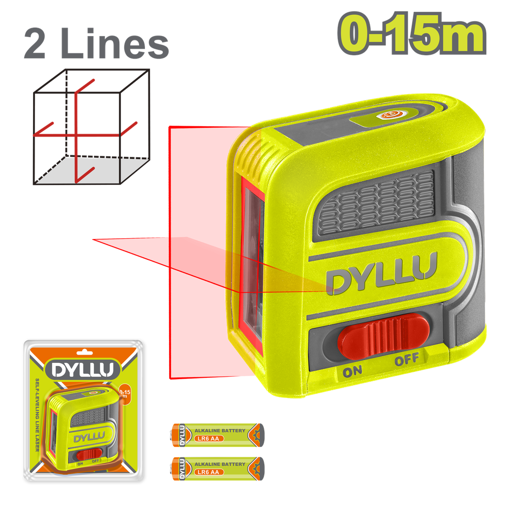 NIVEL LÁSER 0-15M LUZ ROJA DYLLU (DTLE1M03)