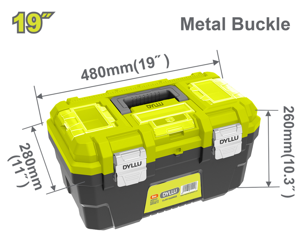 CAJA DE HERRAMIENTA 19" PLÁSTICA CIERRE METALICO DYLLU (DTTB3319)