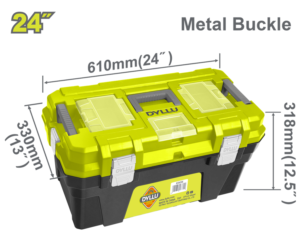 CAJA DE HERRAMIENTA 24" PLÁSTICA CIERRE METALICO ° DYLLU (DTTB3324)