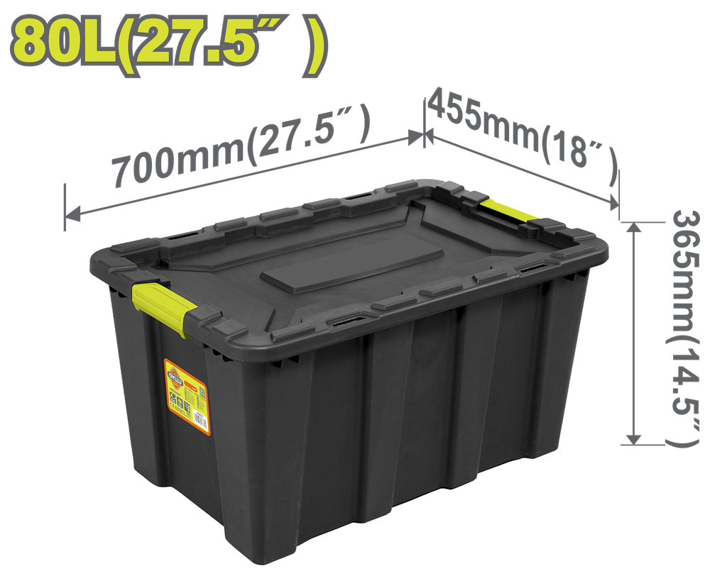 CAJA DE ALMACENAJE  PLÁSTICA 23" 80L DYLLU (DTTB3380)