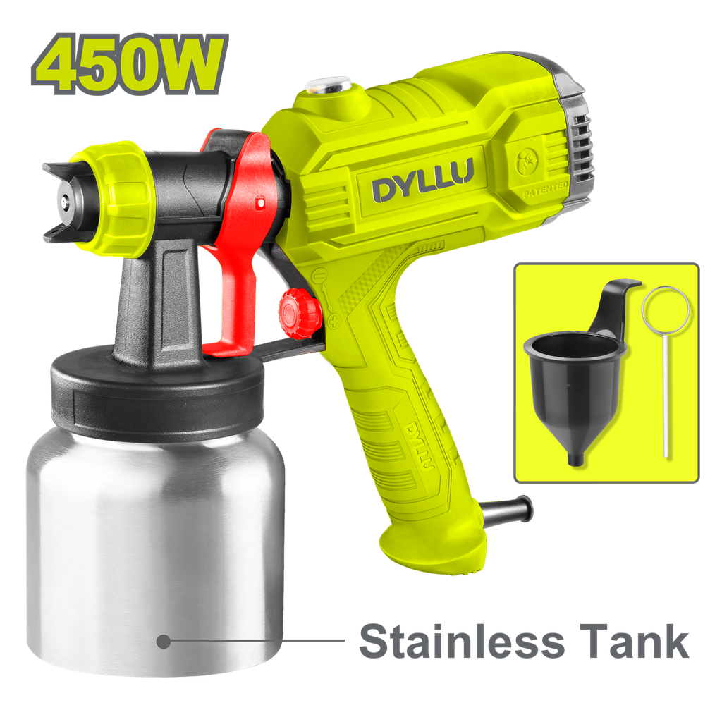PISTOLA PINTAR ELECTRICA 800ML 450W VASO METALICO DYLLU (UDTEG1A02)