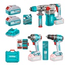 COMBO INALAMBRICO  20V  TALADRO  PERCUTOR 1/2" 96 NM  + PISTOLA IMPACTO 1/4" 285 NM + TALADRO ROTOMARTILLO SDS PLUS  4.5 JULES  INCLUYE 2 BATERIA 5.0AH , 1 CARGADOR Y ACCESORIOS  INDUSTRIAL  SUPER TOTAL (UTOSLI250693)