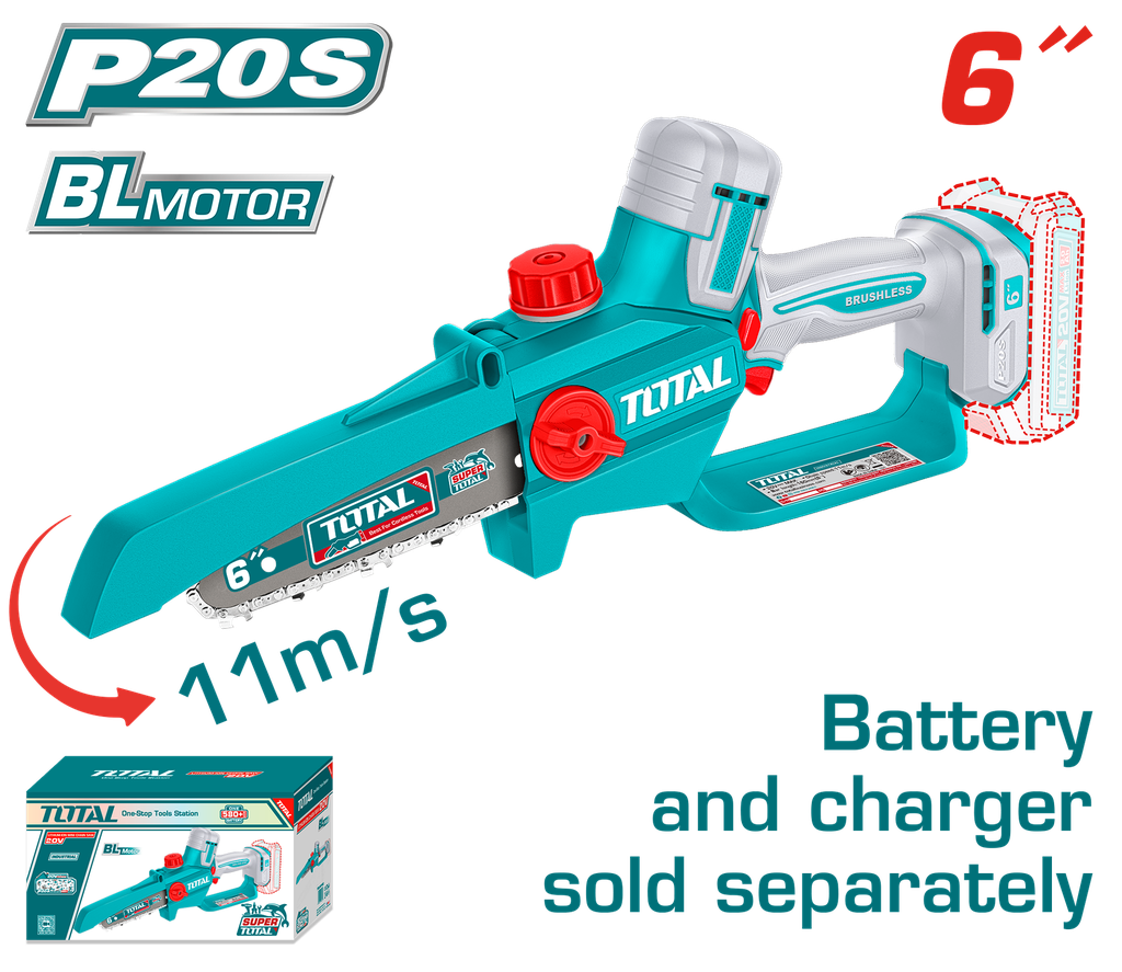 SIERRA MINI INALAMBRICA 6"  20V CARGADOR SE VENDEN POR SEPARADO  INDUSTRIAL  SUPER TOTAL (TGSLI2066)