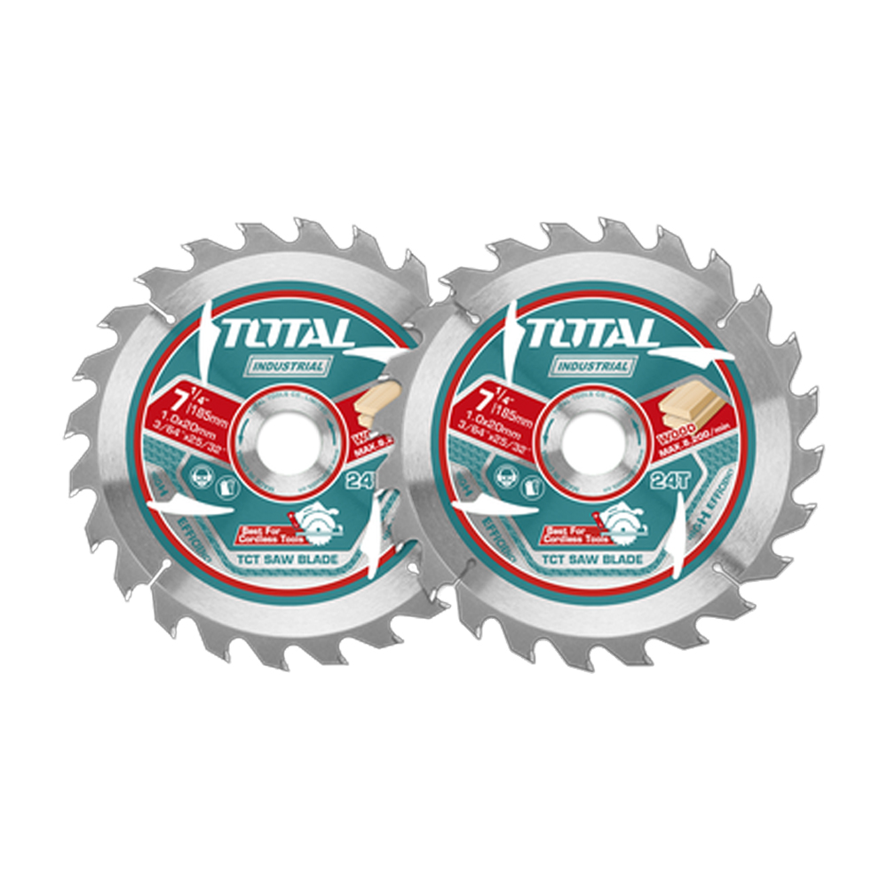 DISCO CORTE MADERA 7 1/4" JUEGO X 2 UNIDADES INDUSTRIAL  SUPER TOTAL (TAC2331853)