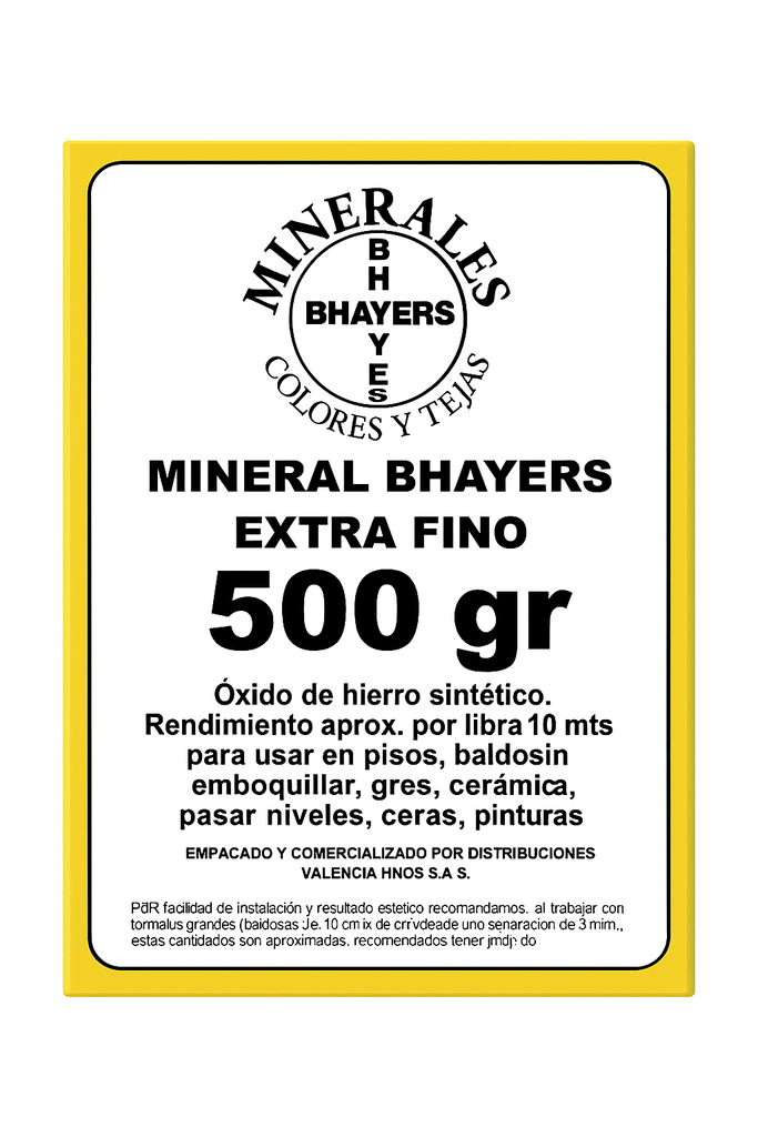 MINERAL AMARILLO BHAYERS CAJA 500GR