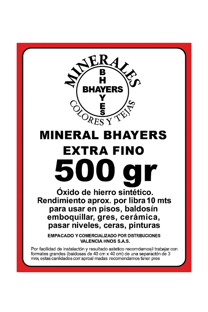MINERAL ROJO BAYER CAJA 500GR 