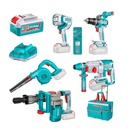 COMBO INALAMBRICO 20V TALADRO ROTOMARTILLO 1" 20V SDS PLUS 2,5 JULES +  DEMOLEDOR SDS HEX  16JULES + SOPLADORA +  TALADRO DE IMPACTO 1/2" 96NM + LAMPARA DE TRABAJO 2000 LUMENES + 2 BATERIAS 4.0AH + CARGADOR INCLUYE ACCESORIOS (UTOSLI251083)