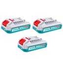KIT DE 3 BATERIAS 20V 2.0AH INDUSTRIAL ION LITHIUM  INDUSTRIAL SUPER TOTAL (TOSLI240311)