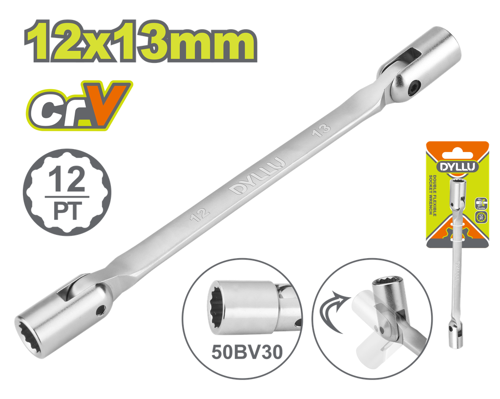 LLAVE COPA FLEXIBLE 12X13MM DYLLU (DTTH2E03)