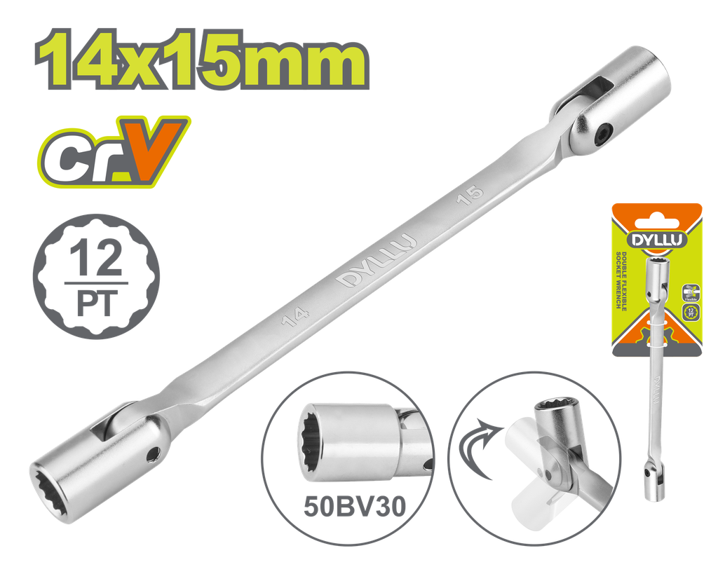 LLAVE COPA FLEXIBLE 14X15MM DYLLU (DTTH2E04)