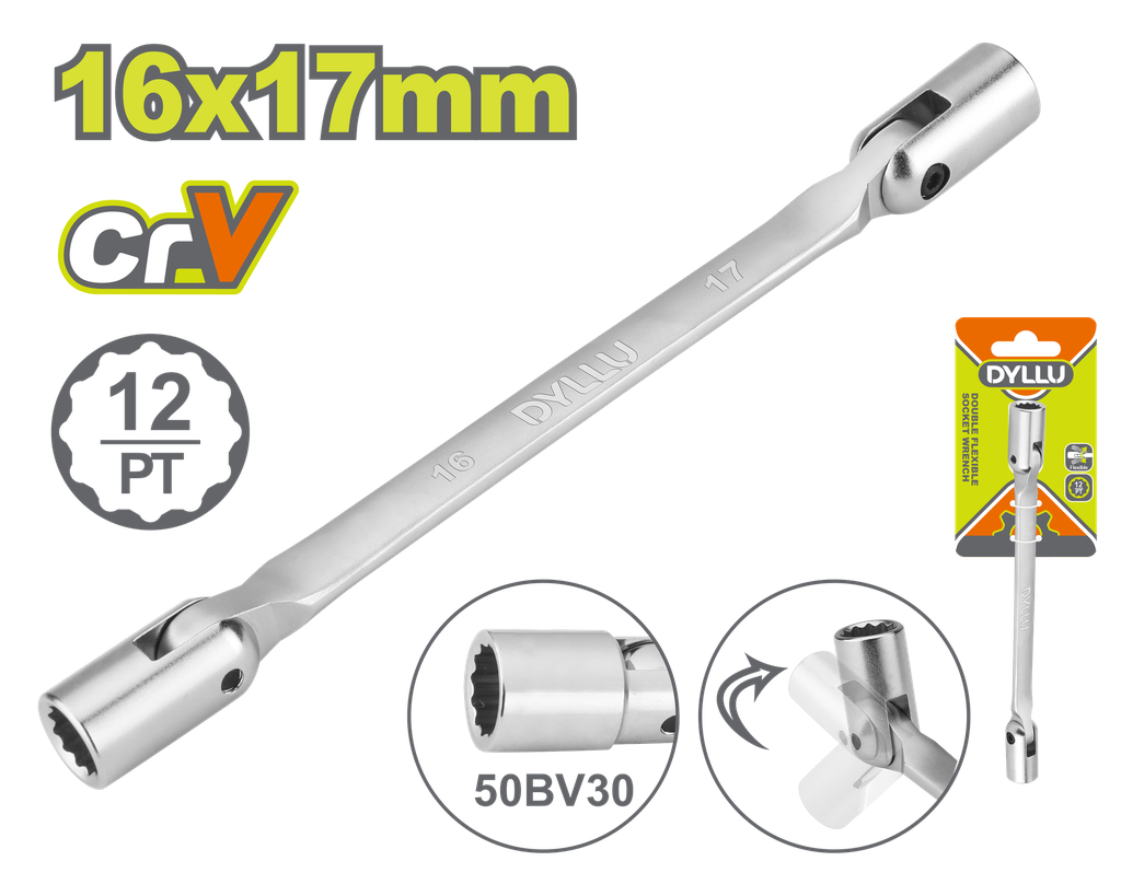 LLAVE COPA FLEXIBLE 16X17MM DYLLU (DTTH2E05)