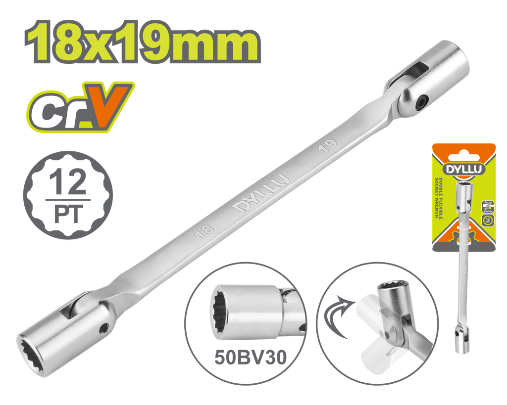 LLAVE COPA FLEXIBLE 18X19MM DYLLU (DTTH2E06)