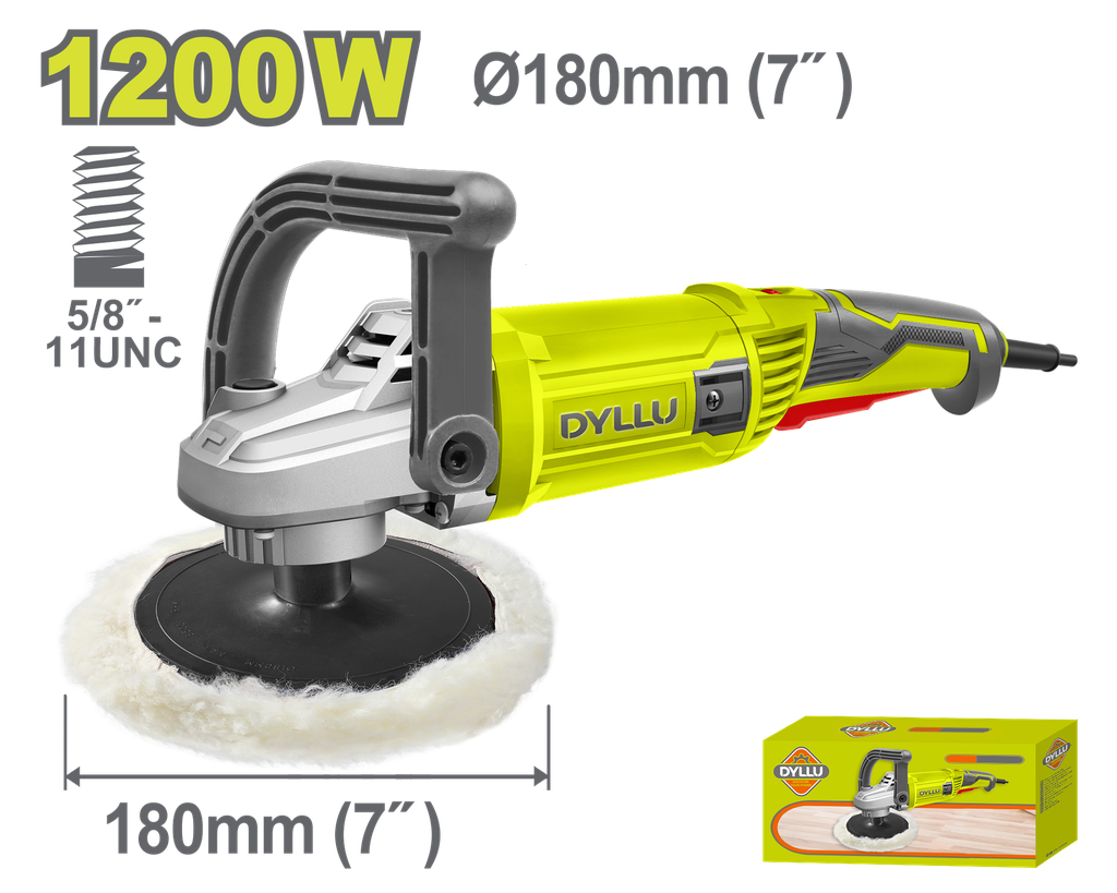 POLICHADORA 7" 1700W INDUSTRIAL INCLUYE 4 ACCESORIOS DYLLU (UDTAE1512001)