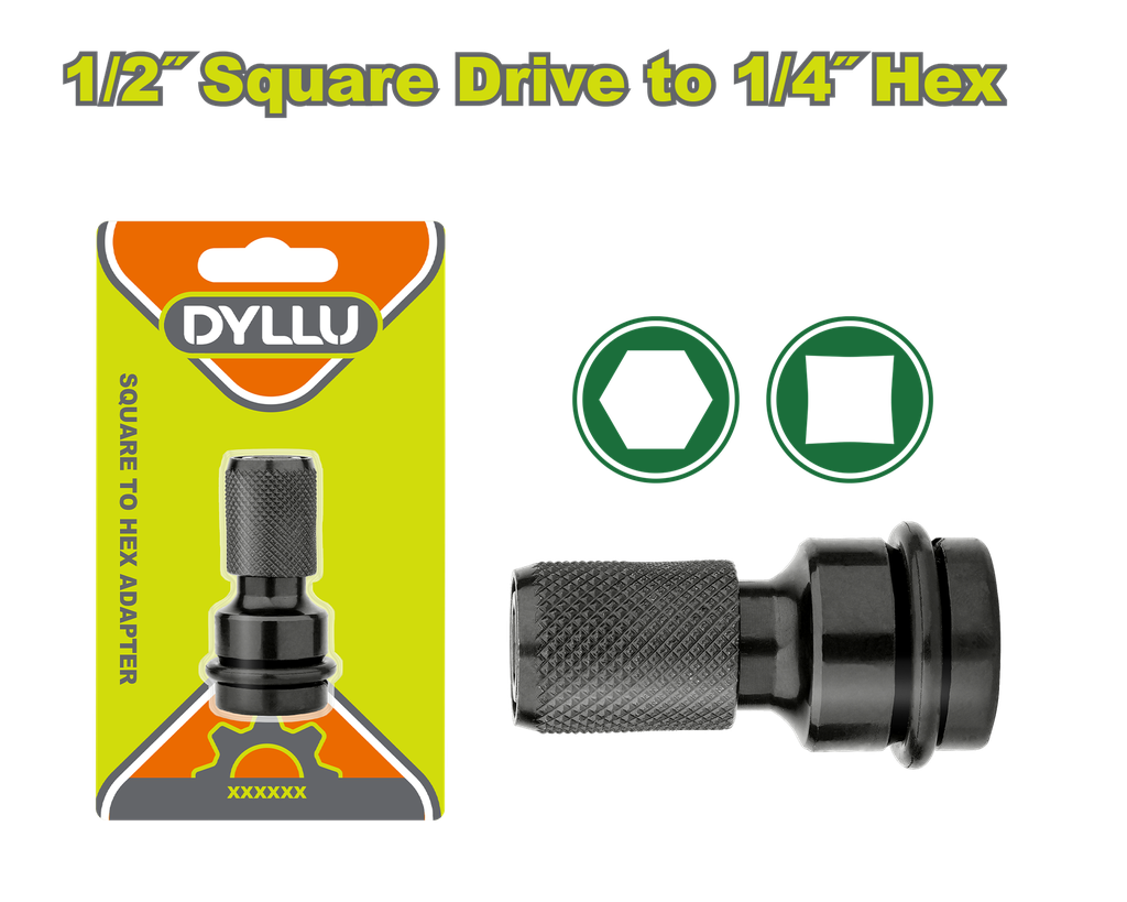 ADAPTADOR PARA LLAVE DE IMPACTO  DE 1/2" A 1/4" DYLLU (DTSV7K01)
