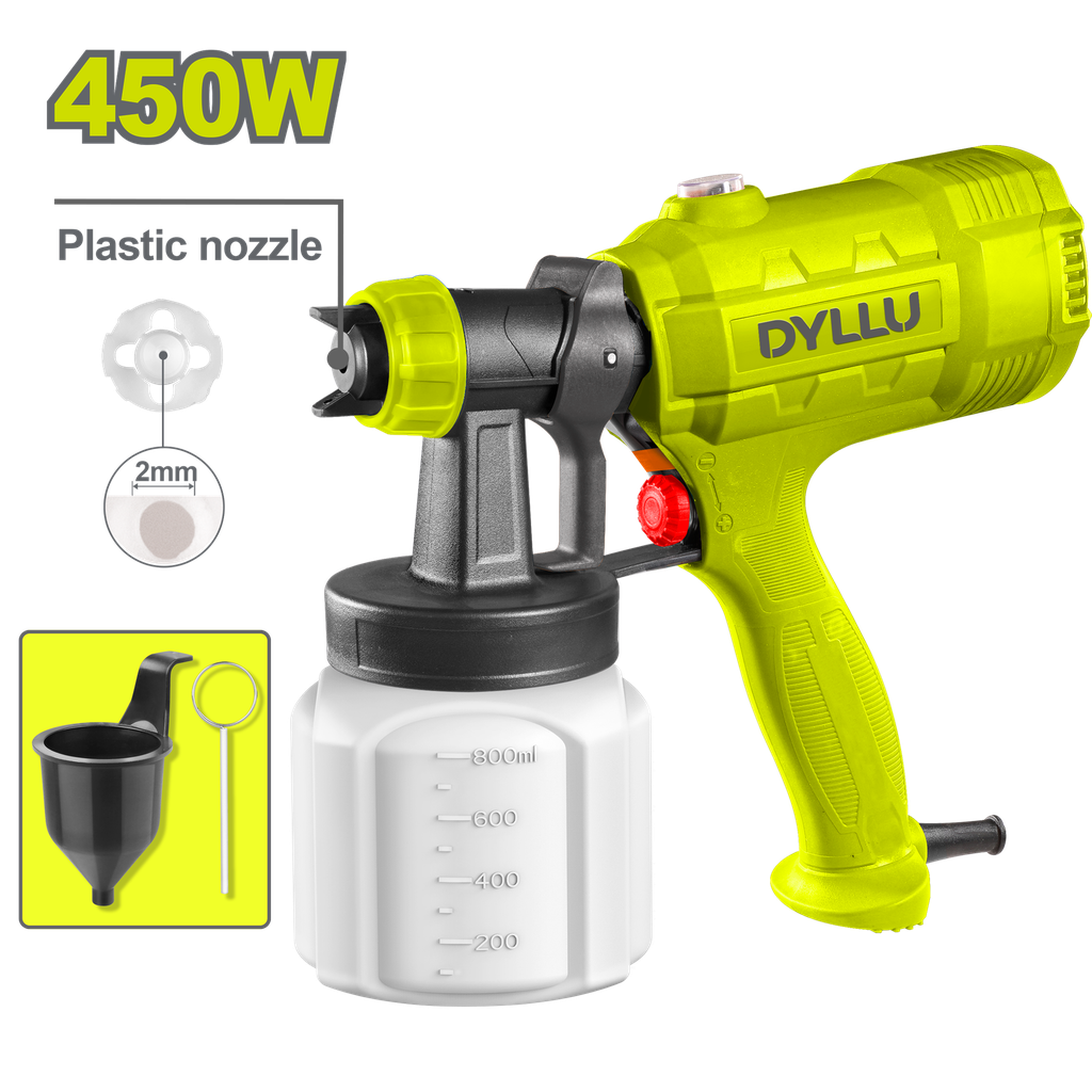 PISTOLA PINTAR ELECTRICA 800ML 450W DYLLU (UDTEG1A16)