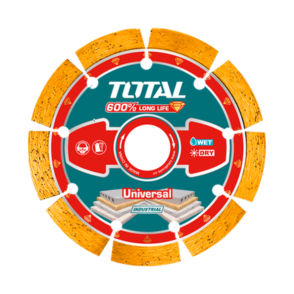 DISCO DIAMANTADO SEGMENTADO 9" UNIVERSAL CORTE EN SECO Y HUMEDO INDUSTRIAL SUPER TOTAL (TAC2172301)