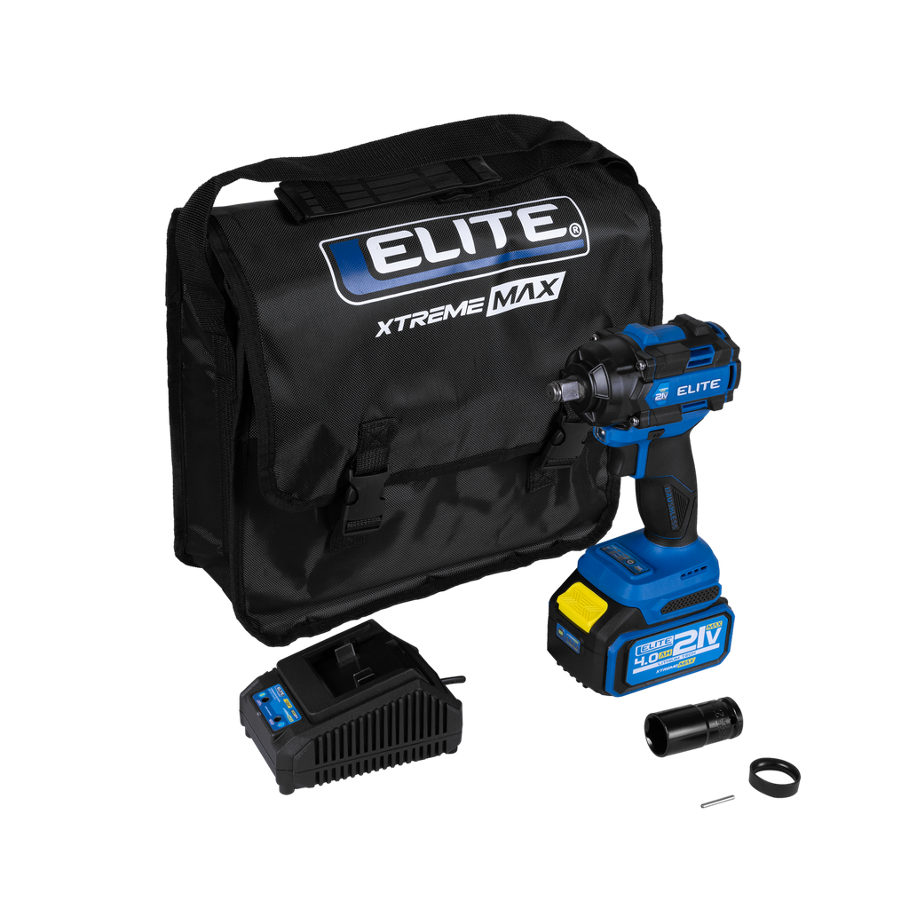 PISTOLA IMPACTO INALAMBRICA SIN ESCOBILLAS 1/2" 21V 500NM 600W ELITE INCLUYE MALETIN LONA + BATERIA 4A.H + CARGADOR (XIW2155K)