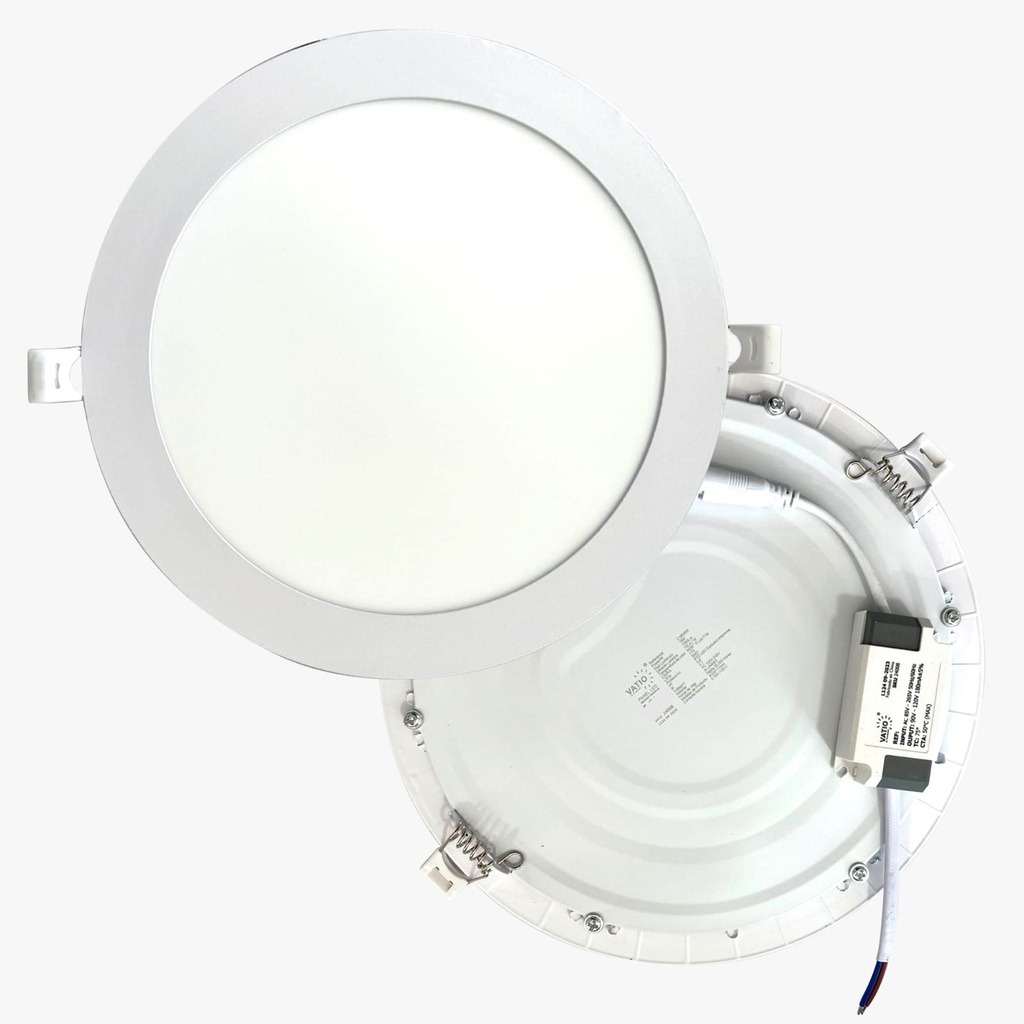 PANEL LED 12W REDONDO INCRUSTAR LUZ DIA VATIO 100-240VAC (6400K) (24007)