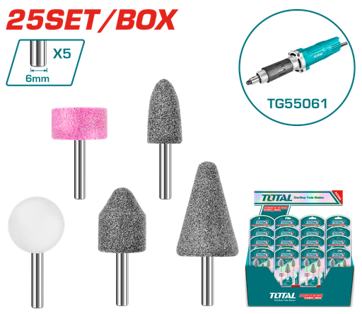 [17360] ACCESORIOS DE PIEDRA PARA MOTO TOOL 5 PZS TOTAL (TAKB0502)