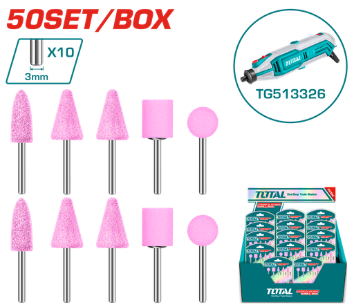[17359] ACCESORIOS DE PIEDRA PARA MOTO TOOL MINI 10  PZS TOTAL (TAKB1012)