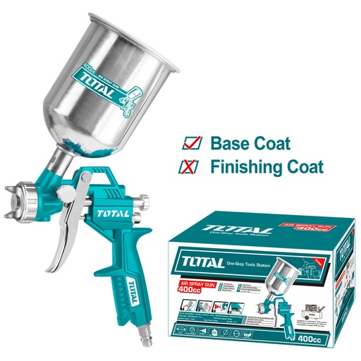 [14825] AEROGRAFO 400CC VASO ALUMINIO ABANICO ALTA PRESION TOTAL (TAT10401)
