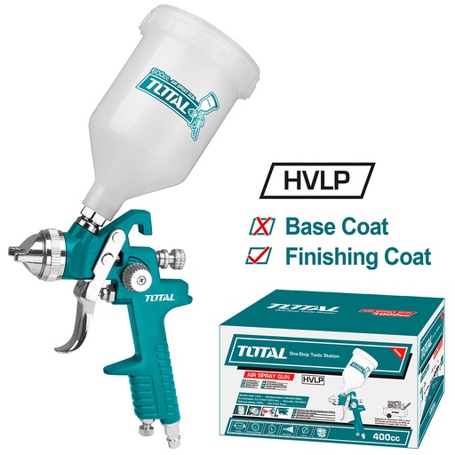 [14826] AEROGRAFO 600CC INDUSTRIAL VASO PLASTICO BAJA PRESION TOTAL (TAT10601)