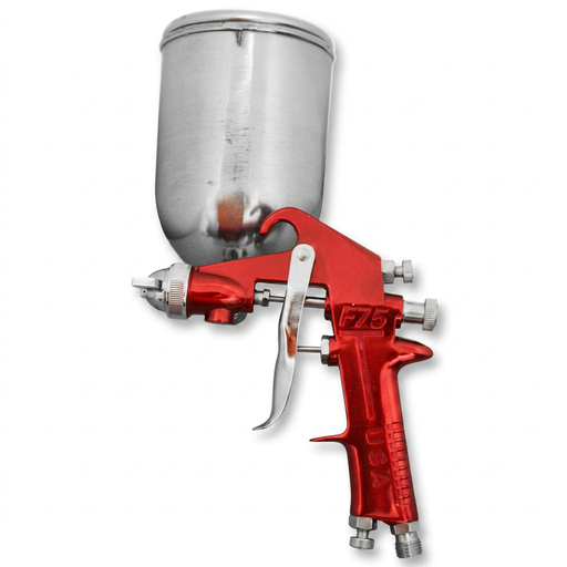 [11618] AEROGRAFO UDUKE PROFESIONAL USA VASO DE 600 CC PISTOLA F-75 ROJA (HT30600)