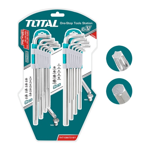 [15456] ALEM Y TORX INDUSTRIAL JUEGO X 18 PZS EXTRA LARGAS TOTAL (THT106KT0181)