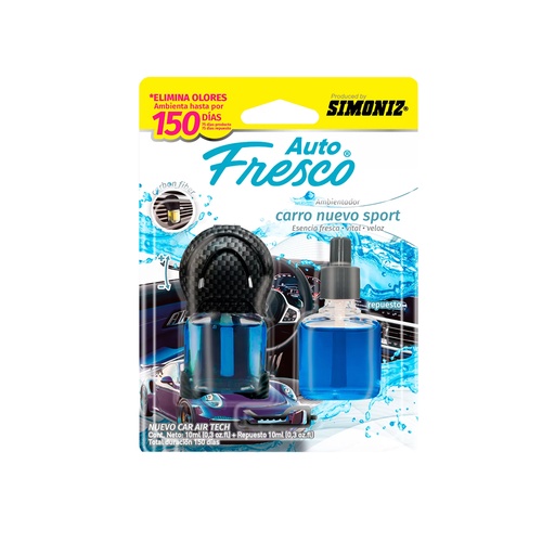 [20636] AMBIENTADOR NEW AIR TECH CARRO NUEVO SPORT AUTO FRESCO 10ML SIMONIZ (208904)
