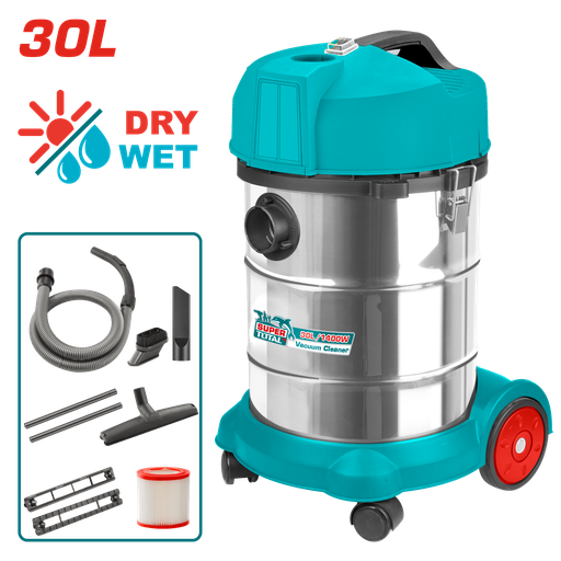 [21079] ASPIRADORA Y SOPLADORA PARA HUMEDO Y SECO 30L 1400W INCLUYE ACCESORIOS  INDUSTRIAL SUPER TOTAL  (UTVC14301)