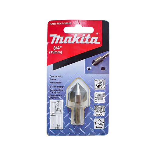 [15918] AVELLANADOR 3/4" MULTIMATERIAL ZANCO LISO MAKITA (B-30025)