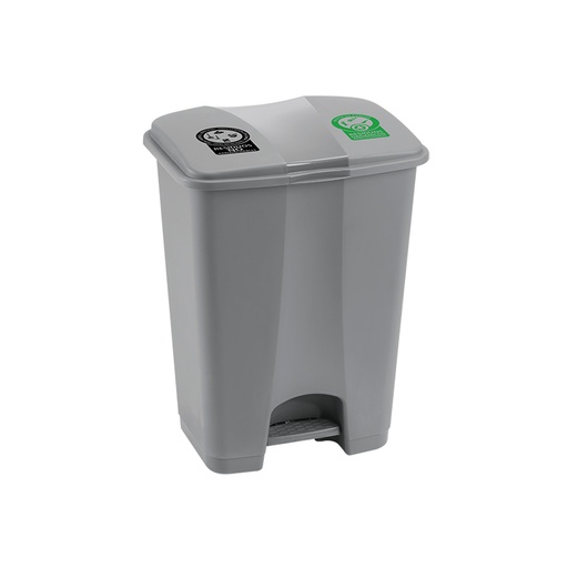 [15601] BASURERO PEDAL 60 LITROS DOBLE NEGRO VERDE RIMAX (12208)