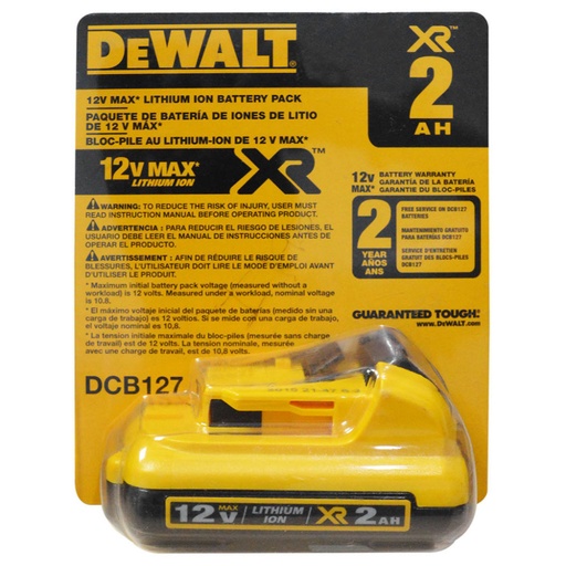 [10877] BATERIA DEWALT DE ION DE LITIO 12V  2AH (DCB127)