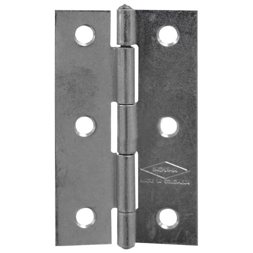 [9560] BISAGRA COMUN ZINCADA INDUMA 2 1/2 C.20 (CAJITA X 12 PAR) (T1103-0071