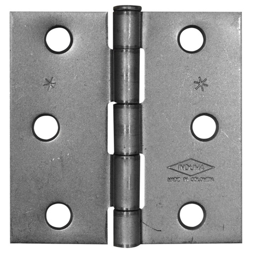 [7610] BISAGRA NUDO CABEZA PLANA HIERRO INDUMA 3X3(CAL 16) X 12 PARES - CERRAJERIA (T1106-0054)