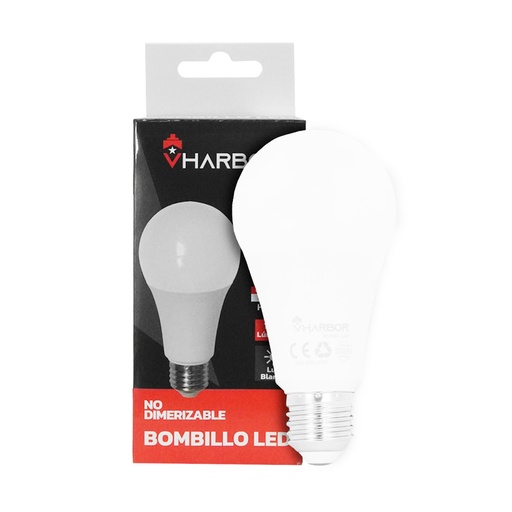 [19961] BOMBILLO LED 15W VHARBOR LUZ DIA E27 (6500K)(A65 )(HT2236)