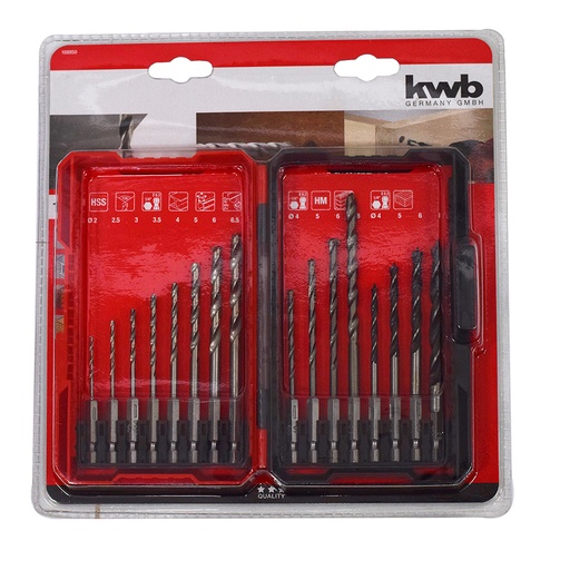 [17855] BROCA LAMINA MADERA Y CONCRETO JUEGO X 16 PZS KWB (49108950)