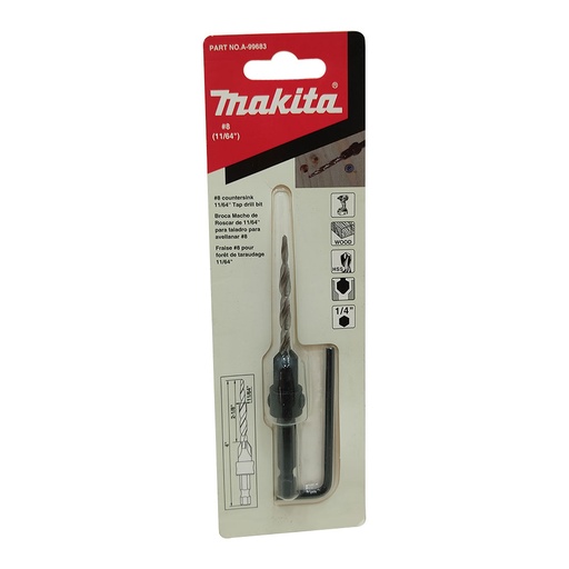 [15001] BROCA Y AVELLANADOR MAKITA 11/64 8 PARA MADERA (A-99683)