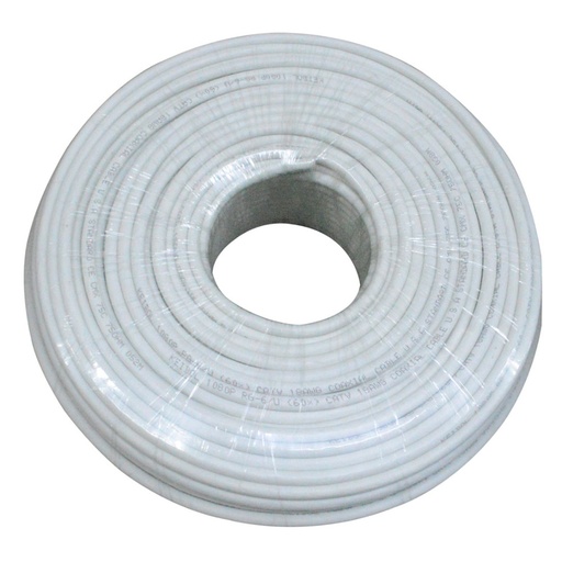 [5411] CABLE COAXIAL RG6 BLANCO KEIBOL CHIPA X 100 MTS (HT10122)