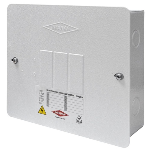 [9561] CAJA BREAKER METALICA 3 CIRCUITOS CERTIFICADA INDUMA T7901-002 (T1205-0002)