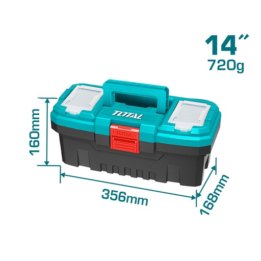 [15354] CAJA HERRAMIENTA 14" PLASTICA CIERRE PLASTICO TOTAL (TPBX0141)