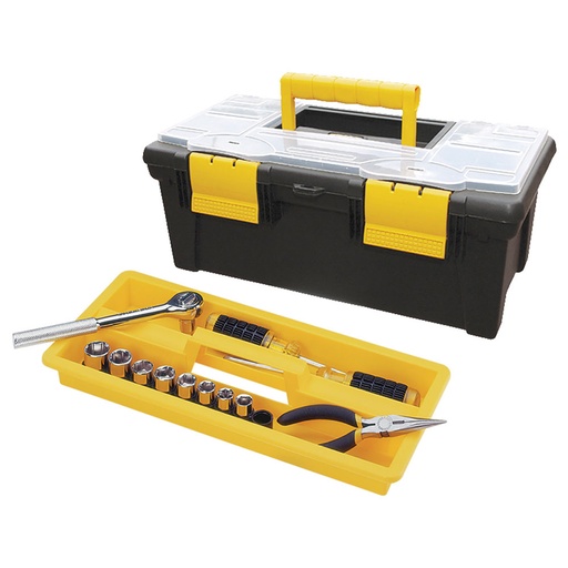 [15039] CAJA HERRAMIENTA 16 CON TAPA ORGANIZADORA NEGRA RIMAX (3390)