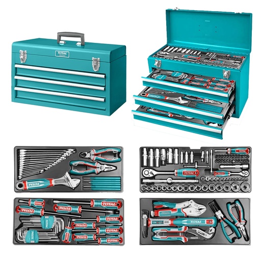 [20393] CAJA HERRAMIENTA METALICA INCLUYE 132 PZS INDUSTRIAL SUPER TOTAL (THPTCS71321)