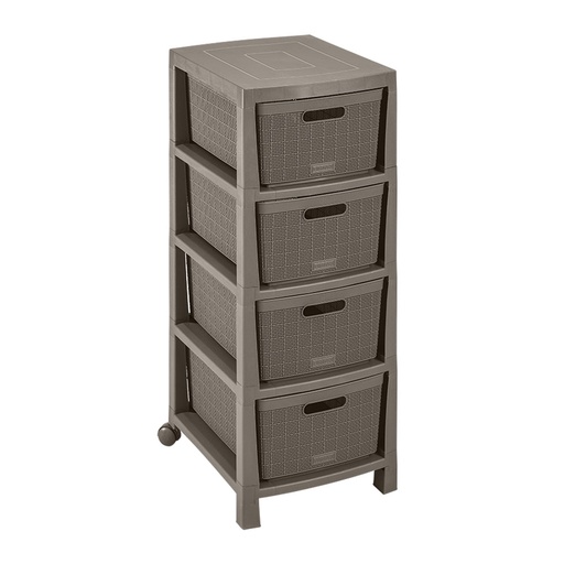 [15581] CAJONERO FIQUE 4 GAVETAS MOCCA RIMAX (12572)